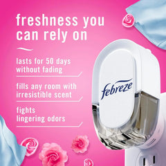 Febreze Odor-Fighting Fade Defy PLUG Air Freshener,Downy April Fresh, Mediterranean Lavender, .87 fl. oz. Oil Refills, 4 Refills (2 of Each)