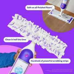 Swiffer Power Mop Refill Pack, Floor Cleaner for Mopping Tile, Vinyl, Laminate, Wood in Home, Bathroom, Kitchen, All Purpose Multi-Surface Cleaning, 5 Pads + 1 Lavender Solution, Pack of 4