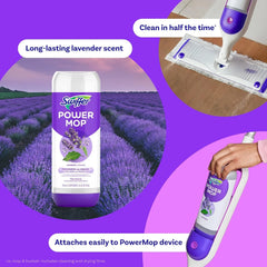 Swiffer Power Mop Refill Pack, Floor Cleaner for Mopping Tile, Vinyl, Laminate, Wood in Home, Bathroom, Kitchen, All Purpose Multi-Surface Cleaning, 5 Pads + 1 Lavender Solution, Pack of 4
