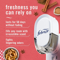 Febreze Odor-Fighting Fade Defy PLUG Air Freshener Baked Cinnamon Apple, Cranberry Crumble, .87 fl. oz. Oil Refill, 2 of Each