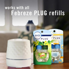 Febreze Plug Scent Booster in White, Continuous Scent Device Oil Diffuser, Compatible with Febreze Air Freshener Plug in Refills (Pack of 2)