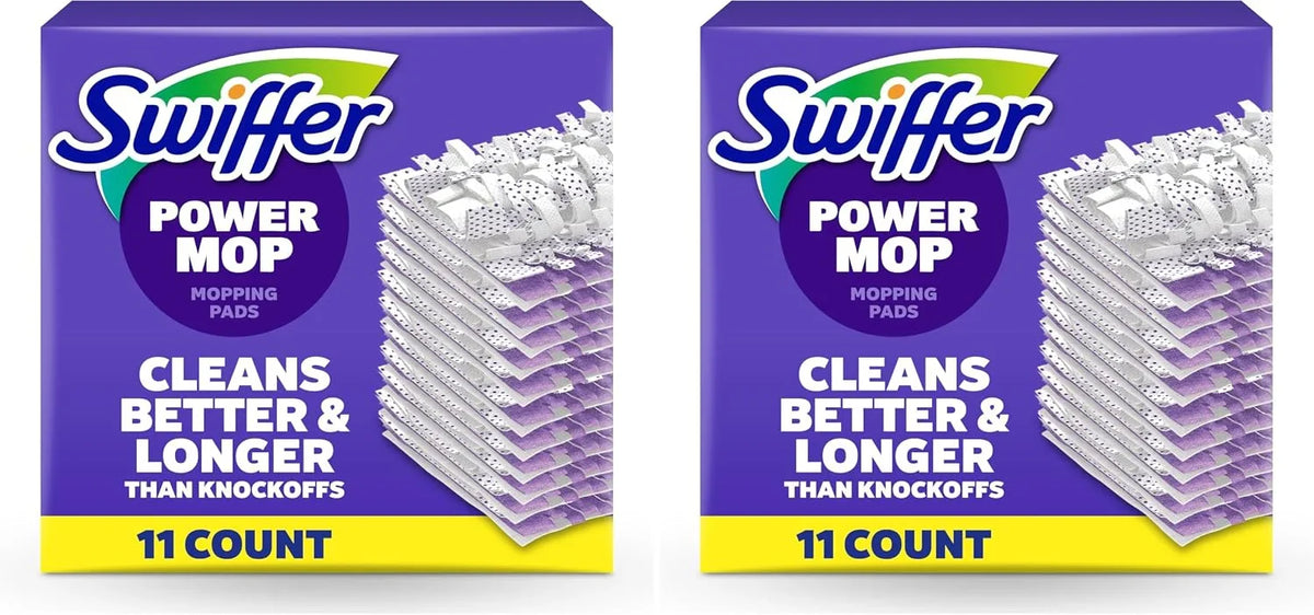 Swiffer PowerMop Multi-Surface Mopping Pad Refills,Made by Swiffer,for Floor Cleaning,11 Count (Pack of 2)